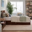 Everett Twin XL Wood Platform Bed with Panel Footboard & Drawers in Walnut