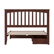 Everett Full Wood Platform Bed with Panel Footboard & Storage Drawers in Walnut