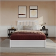Everett Queen Wood Platform Bed with Panel Footboard & Storage Drawers in White