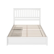 Everett Queen Wood Platform Bed with Panel Footboard & Storage Drawers in White