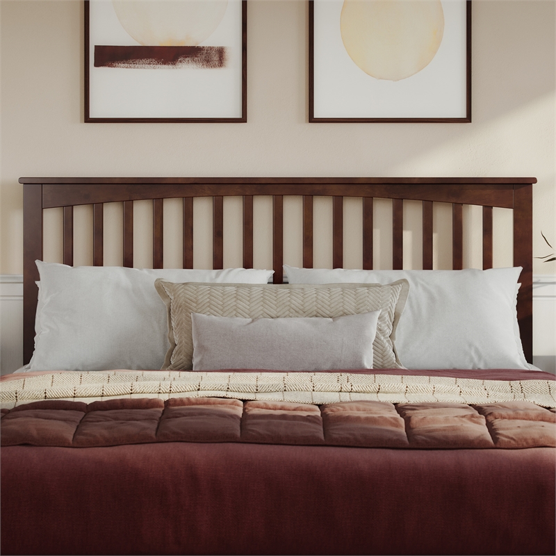 Everett King Wood Platform Bed with Panel Footboard & Storage Drawers in Walnut