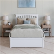 Everett Twin XL Wood Platform Bed with Panel Footboard &  Trundle in White
