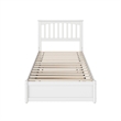 Everett Twin XL Wood Platform Bed with Panel Footboard &  Trundle in White