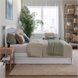 Everett Full Wood Platform Bed with Panel Footboard and Twin Trundle in White