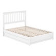 Everett Full Wood Platform Bed with Panel Footboard and Twin Trundle in White