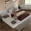 Everett Queen Wood Platform Bed with Panel Footboard & Twin XL Trundle in White
