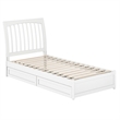 Roslyn Twin XL Platform Bed with Panel Footboard & 2 Storage Drawers in White