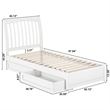 Roslyn Twin XL Platform Bed with Panel Footboard & 2 Storage Drawers in White