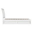 Roslyn Twin Platform Bed with Panel Footboard & 2 Storage Drawers in White