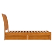 Roslyn Twin Platform Bed w Panel Footboard & 2 Storage Drawers in Light Toffee