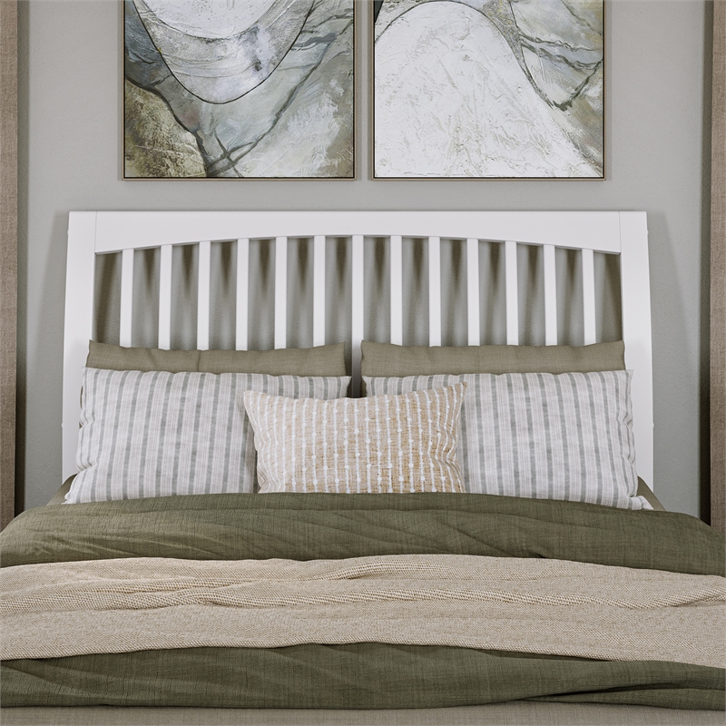 Roslyn Queen Platform Bed with Panel Footboard & 2 Storage Drawers in White