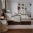 Roslyn Queen Platform Bed with Panel Footboard & 2 Storage Drawers in Walnut