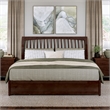 Roslyn King Platform Bed with Panel Footboard & 2 Storage Drawers in Walnut