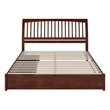 Roslyn King Platform Bed with Panel Footboard & 2 Storage Drawers in Walnut