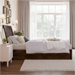 Roslyn Twin XL Wood Platform Bed with Panel Footboard &  Trundle in Walnut