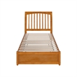 Roslyn Twin XL Platform Bed with Panel Footboard & TXL Trundle in Light Toffee