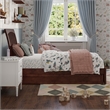 Roslyn Twin Wood Platform Bed with Panel Footboard and Twin Trundle in Walnut