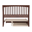 Roslyn Queen Wood Platform Bed with Panel Footboard & Twin XL Trundle in Walnut