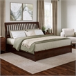 Roslyn King Wood Platform Bed with Panel Footboard and Twin XL Trundle in Walnut