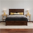 Malta Full Wood Platform Bed with Panel Footboard and Twin Trundle in Walnut