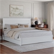 Malta King Wood Platform Bed with Panel Footboard and Twin XL Trundle in White
