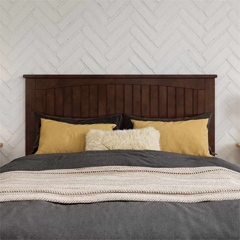 Malta Full Wood Platform Bed with Panel Footboard and Storage Drawers in Walnut