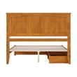 Malta Queen Wood Platform Bed with Panel Footboard & Drawers in Light Toffee