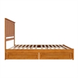 Malta King Wood Platform Bed with Panel Footboard & Drawers in Light Toffee