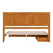 Malta King Wood Platform Bed with Panel Footboard & Drawers in Light Toffee