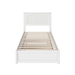Malta Twin XL Wood Platform Bed with Panel Footboard & Twin XL Trundle in White