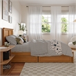 Felicity  Wood Platform Bed with Panel Footboard & Drawers in Light Toffee