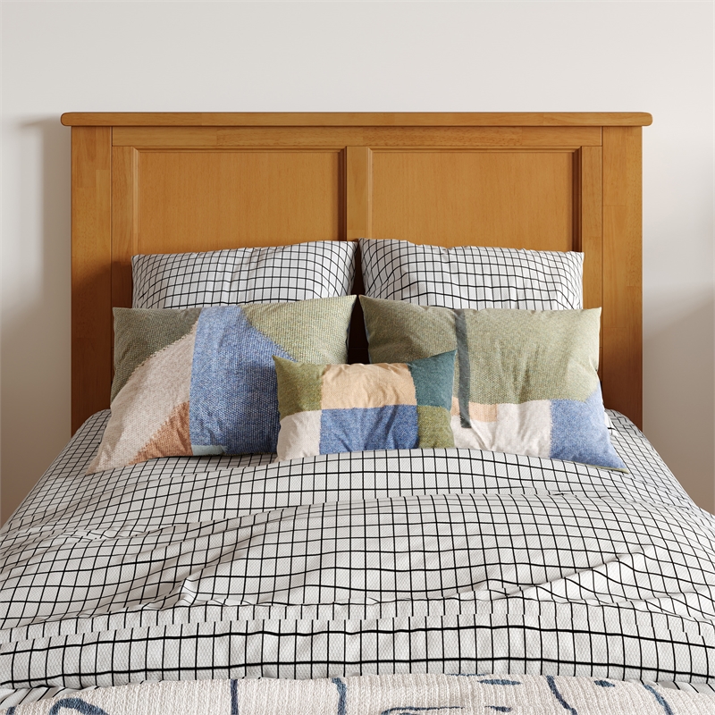 Felicity  Wood Platform Bed with Panel Footboard & Drawers in Light Toffee
