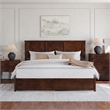 Felicity King Wood Platform Bed with Panel Footboard & Twin XL Trundle in Walnut
