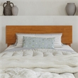Wesley Twin XL Wood Platform Bed with Panel Footboard & Drawers in Light Toffee