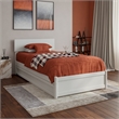 Wesley Twin XL Wood Platform Bed with Panel Footboard & Twin XL Trundle in White
