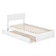 Wesley Twin XL Wood Platform Bed with Panel Footboard & Twin XL Trundle in White