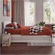 Wesley Full Wood Platform Bed with Panel Footboard and Twin Trundle in White