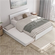 Wesley Queen Wood Platform Bed with Panel Footboard and Twin XL Trundle in White