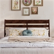 Emelie Full Wood Platform Bed with Panel Footboard and Storage Drawers in Walnut
