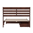 Emelie Full Wood Platform Bed with Panel Footboard and Storage Drawers in Walnut