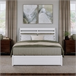 Emelie Queen Wood Platform Bed with Panel Footboard and Storage Drawers in White