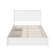 Emelie Queen Wood Platform Bed with Panel Footboard and Storage Drawers in White