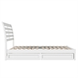 Emelie Queen Wood Platform Bed with Panel Footboard and Storage Drawers in White