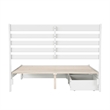 Emelie Queen Wood Platform Bed with Panel Footboard and Storage Drawers in White