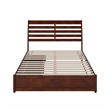 Emelie Queen Wood Platform Bed with Panel Footboard & Storage Drawers in Walnut