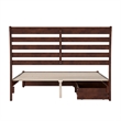 Emelie Queen Wood Platform Bed with Panel Footboard & Storage Drawers in Walnut