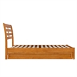 Emelie Full Platform Bed with Panel Footboard & Twin Trundle in Light Toffee