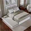 Emelie Queen Wood Platform Bed with Panel Footboard and Twin XL Trundle in White