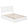 Emelie Queen Wood Platform Bed with Panel Footboard and Twin XL Trundle in White