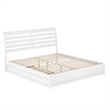 Emelie King Wood Platform Bed with Panel Footboard and Twin XL Trundle in White